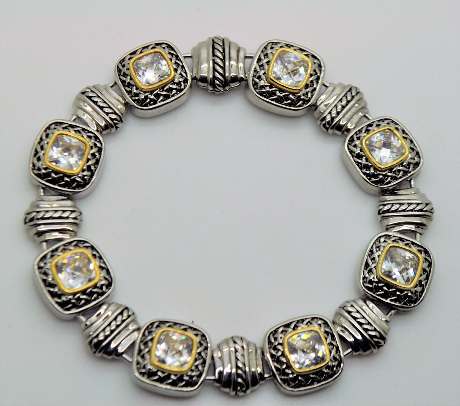 B303 Exquisite Designer Style Silver Gold Balinese Clear Color fashion Bracelet