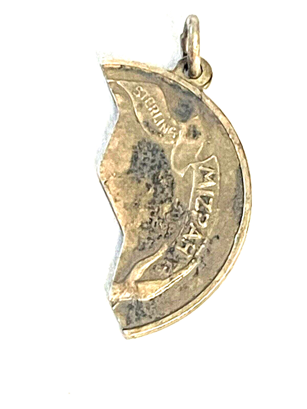 Sterling Silver Right Sided Mizpah Pendent Charm