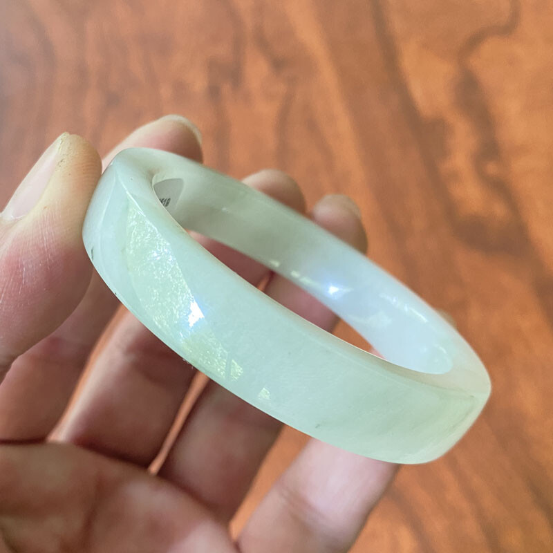 53mm Certified Icy Green Natural Tianshan Mountains Cui Jade Bracelet Bangle 025