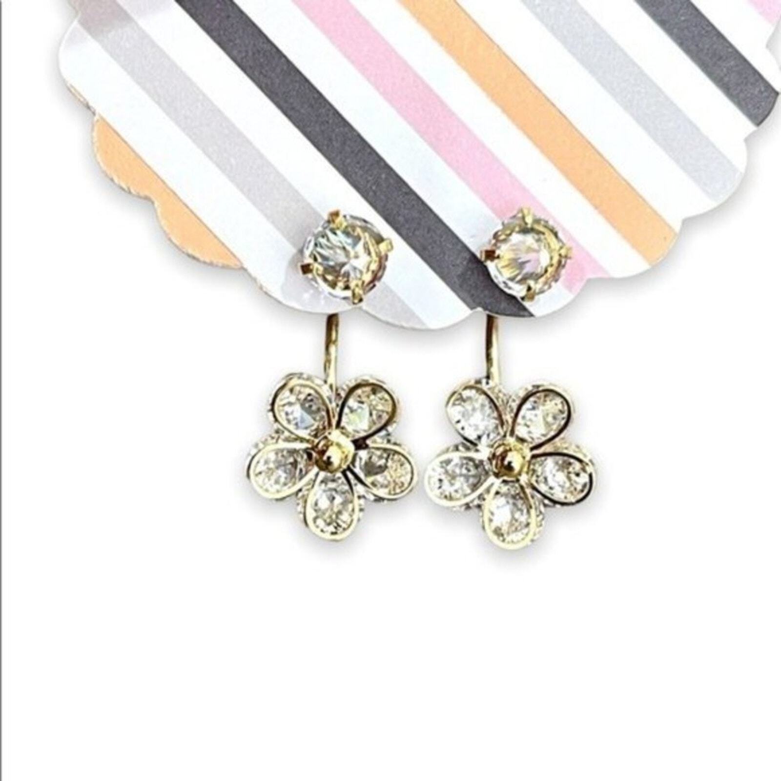 Crystal Flower Drop Earrings