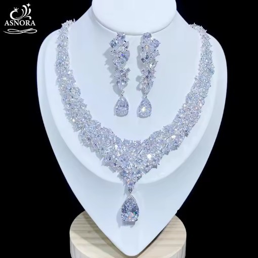 Premium Bridal wedding Jewelry Sets Necklace Engagement Dinner Party Prom