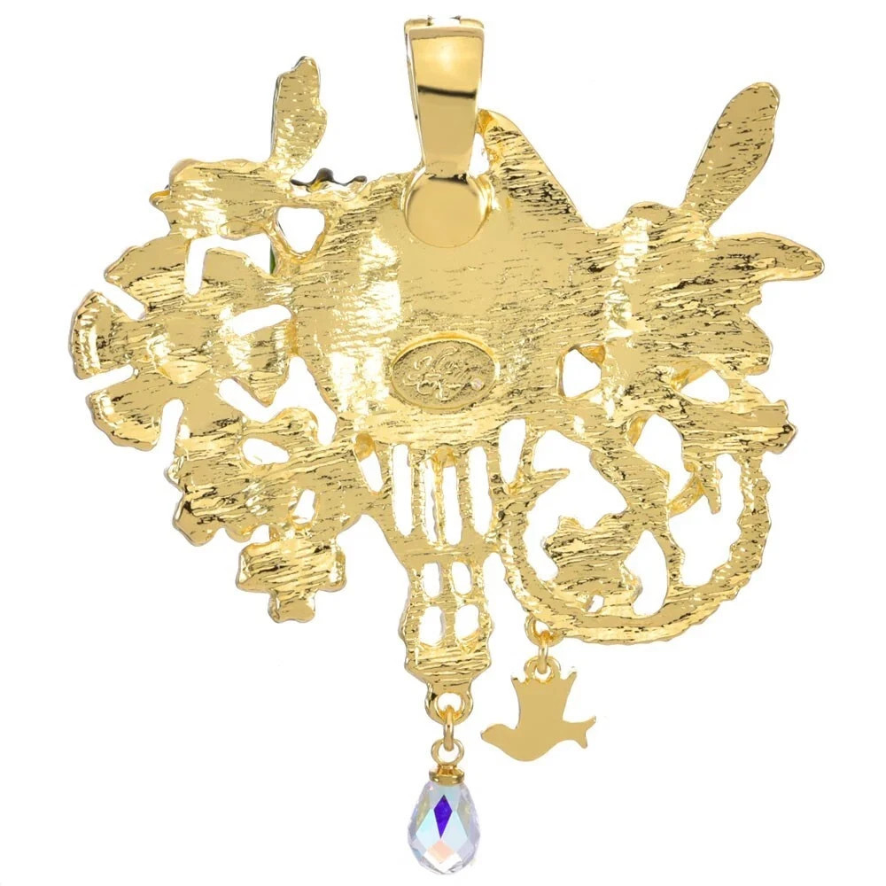 Kirks Folly Enchanted Garden Fairyland Hot Air Balloon Foldover Pendant Goldtone