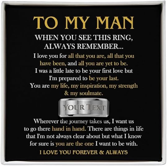 Engraved Ring Custom Message Card and Gift Box, Meaningful Jewelry Gift for Man