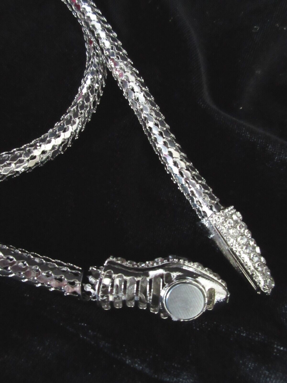 Snake Necklace Rhinestone Wrap Mesh Choker Silver Gold Serpent Hair Body Chain