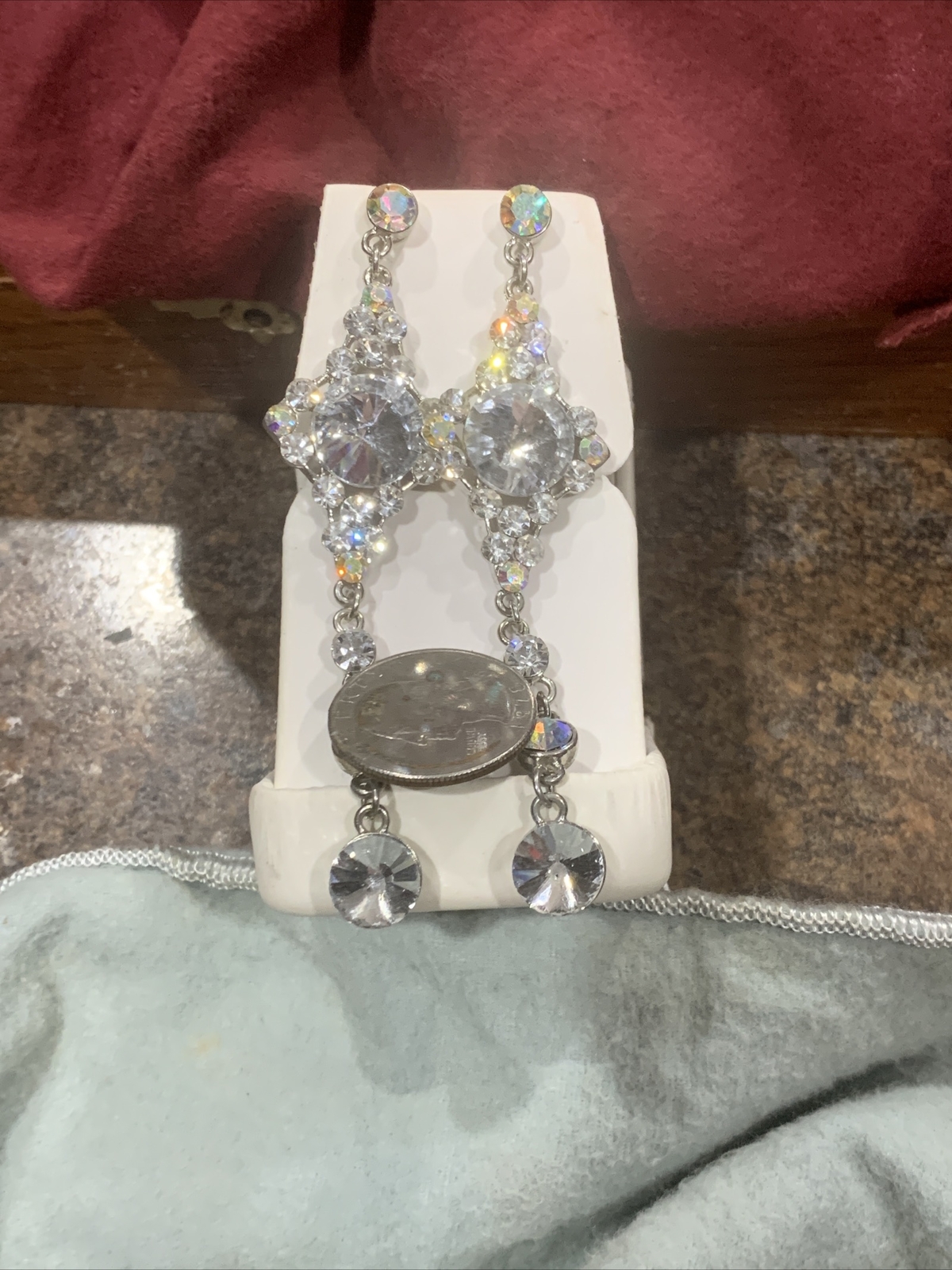 long dangle earrings blingy