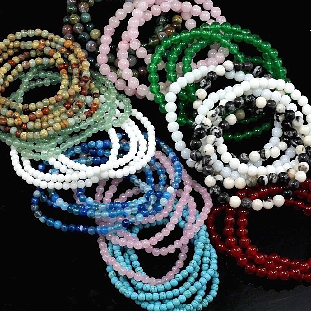 10mm Handmade Gemstone Round Beaded Stretch Bracelet Healing Balance Women