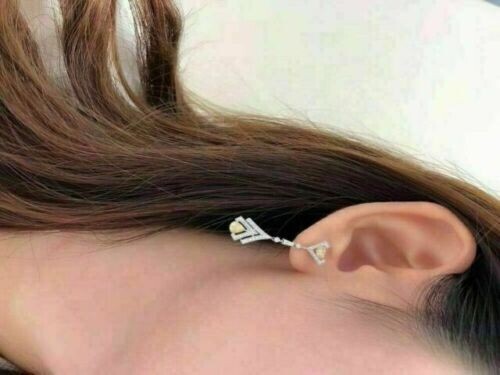 Pear Cut Simulated Yellow Sapphire Drop/Dangle Earrings In 14k White Gold Plated