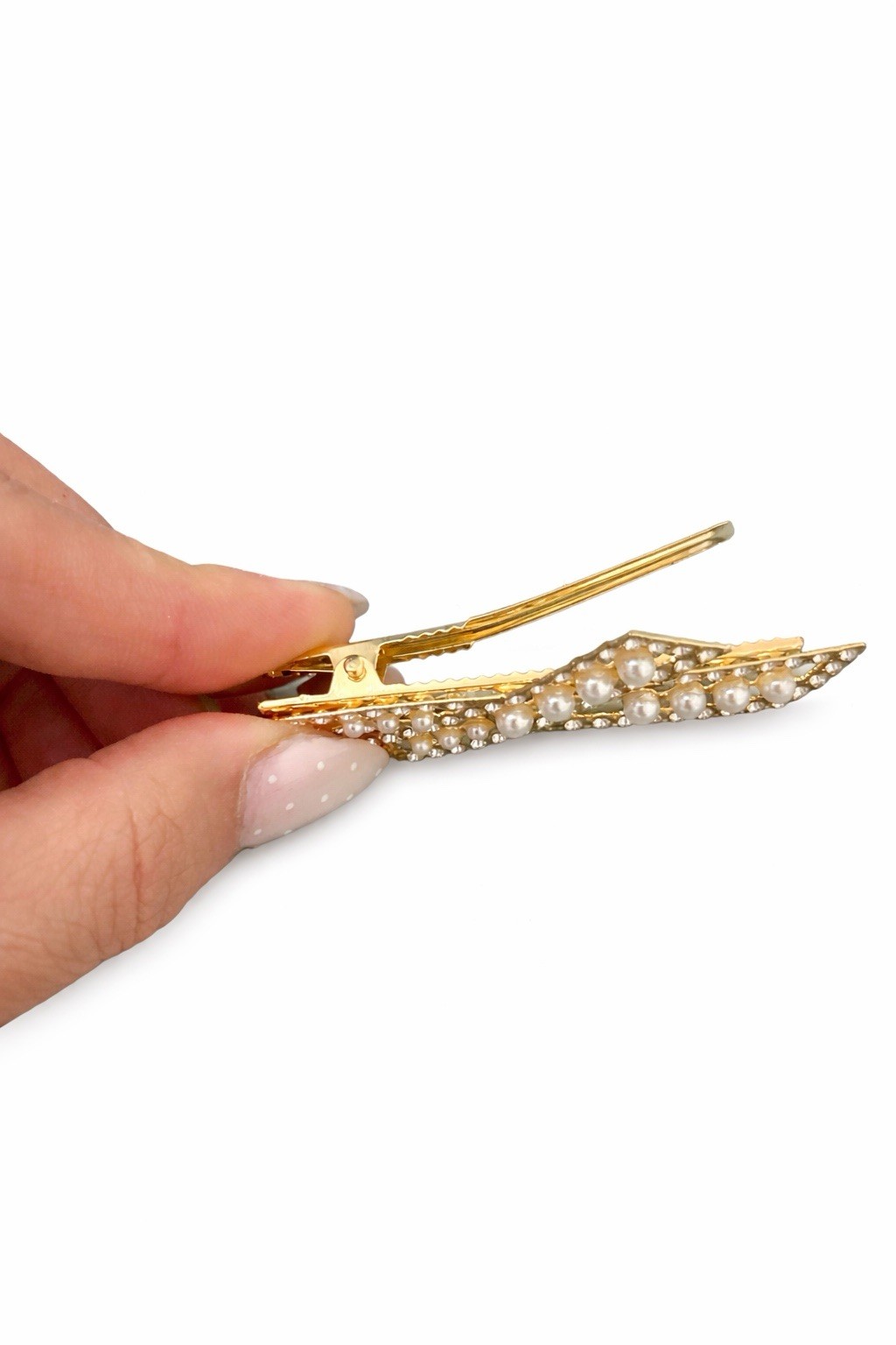 Pearl Hair Clips Gold Rhinestone Barrettes Bridal Hair Accessories Women Wedding