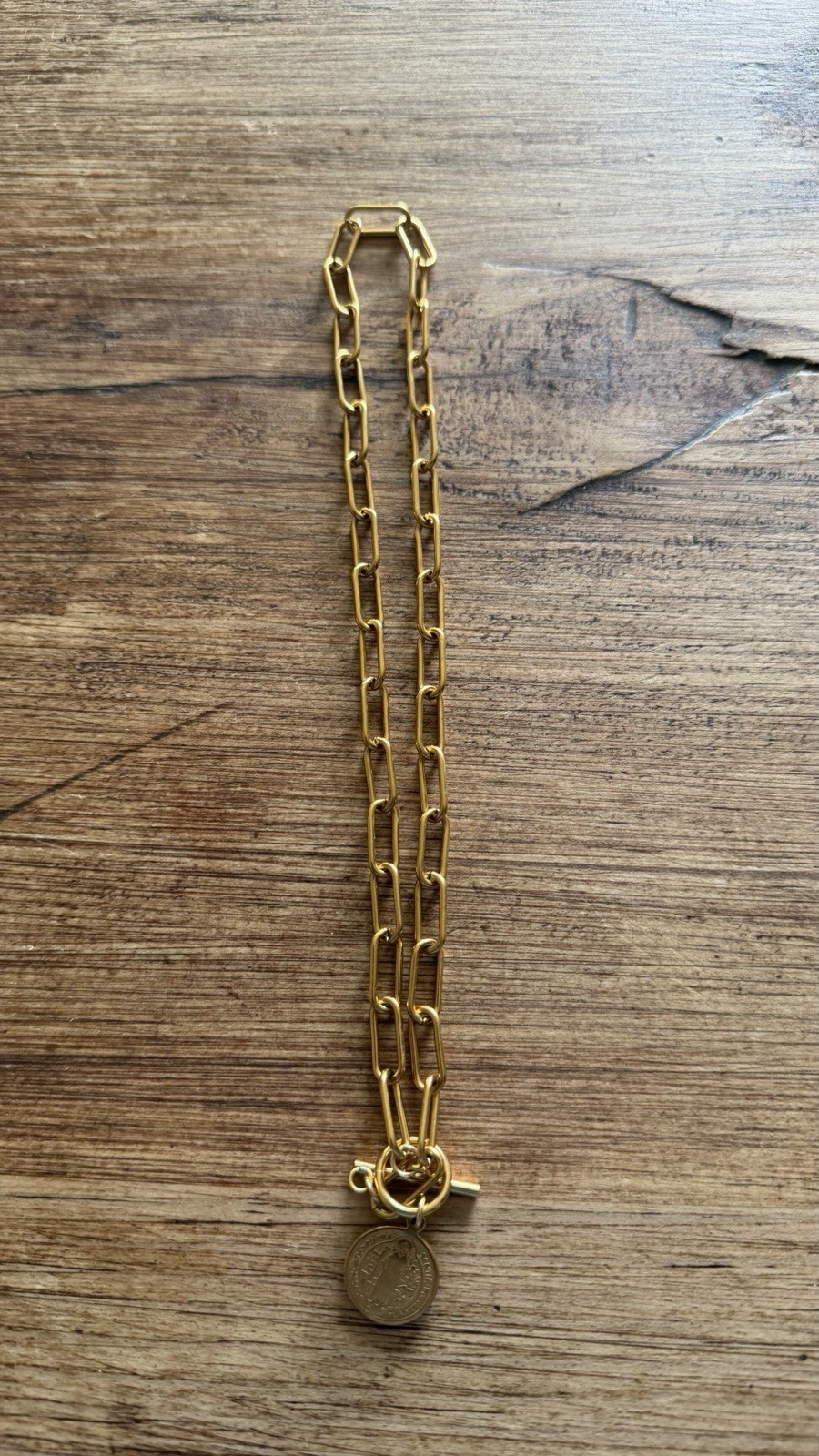 Brass Paperclip Chain Necklace 17”