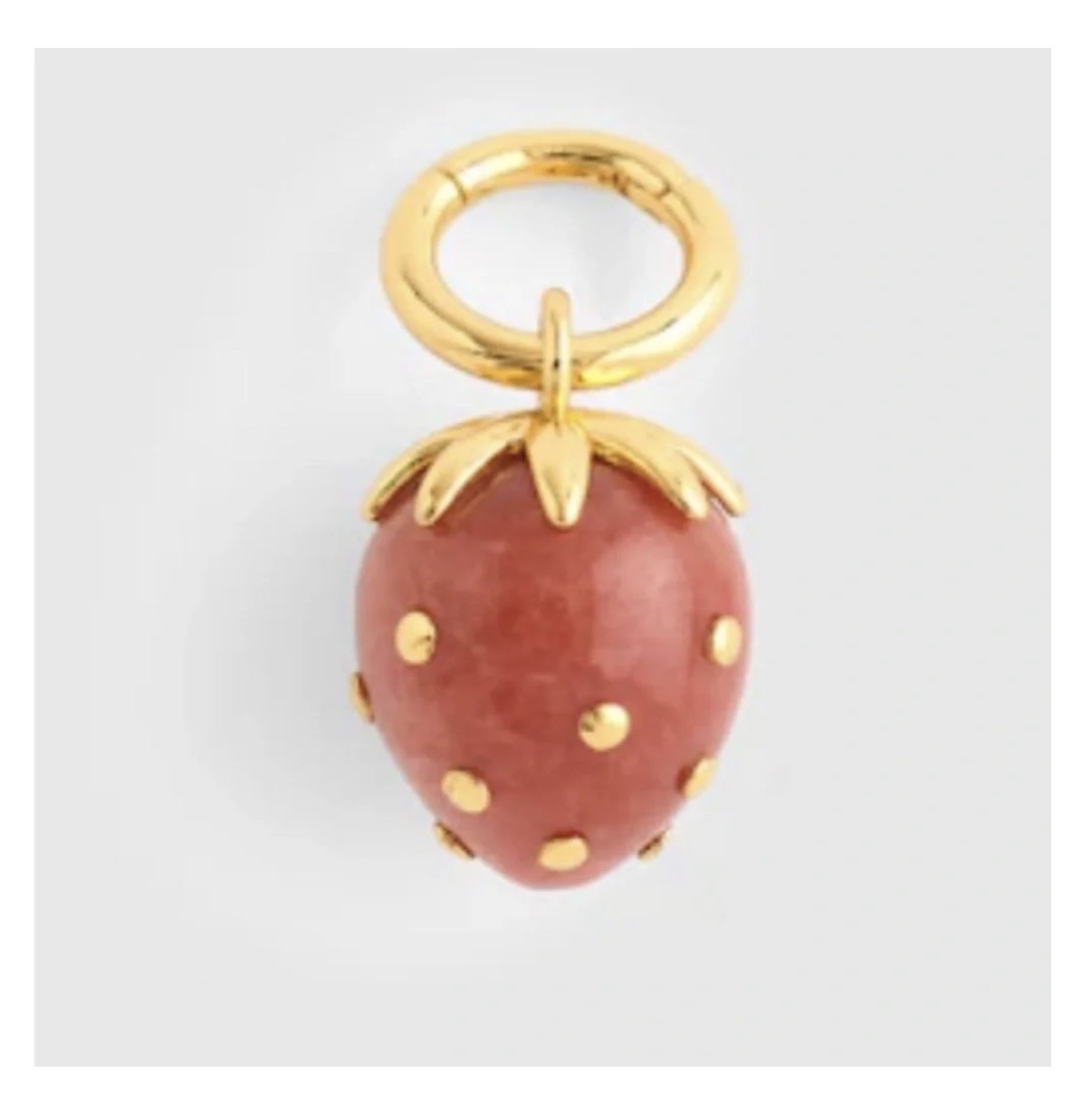 Madewell Semiprecious Strawberry Charm Antique Gold Red Brass Nickel Safe New