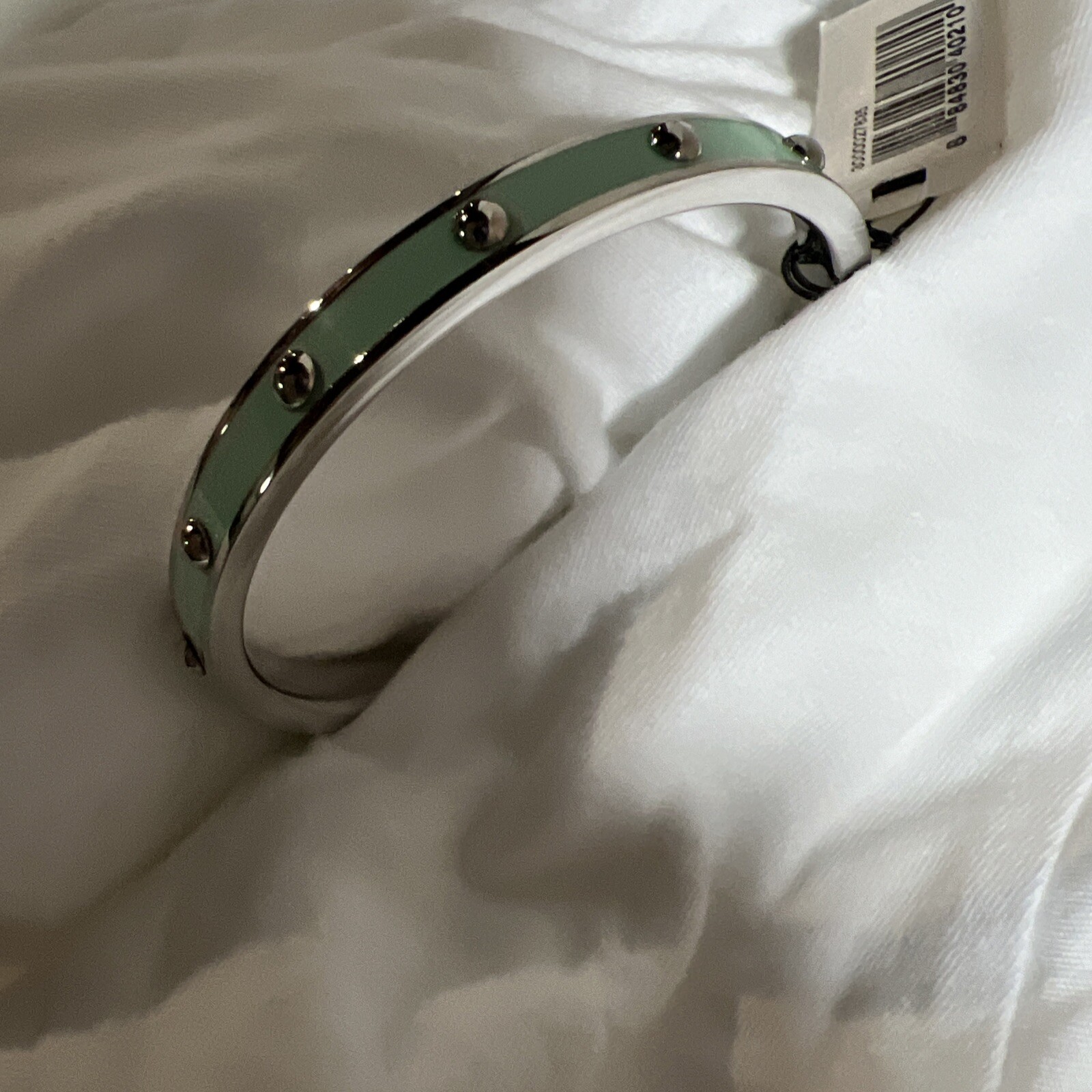 Coach bracelet bangle accessories W0.7cm x L19.5cm stud Silver x Green Ladies