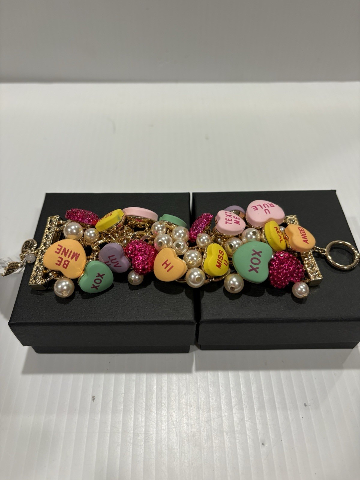Betsey Johnson Bracelet Valentines Heart Shape Bib Statement New $148 MSRP