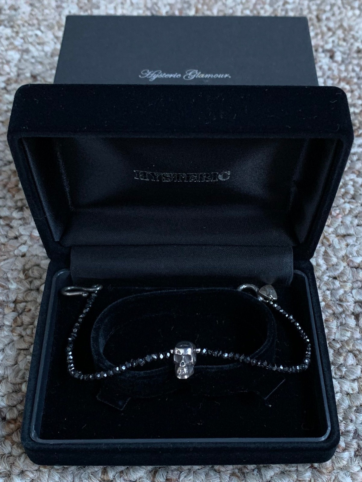 Hysteric Glamour Sterling Silver Jewel Skull Bracelet+ Box