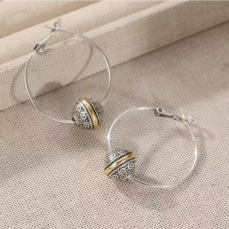 BRIGHTON BEACH Retro Ethnic Hoop Earrings
