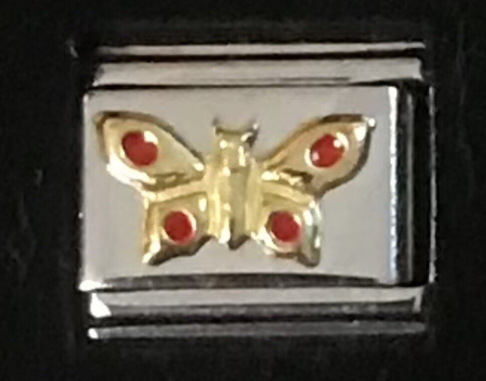 Butterfly Italian Charm Enamel Link 9MM K47 Style RG