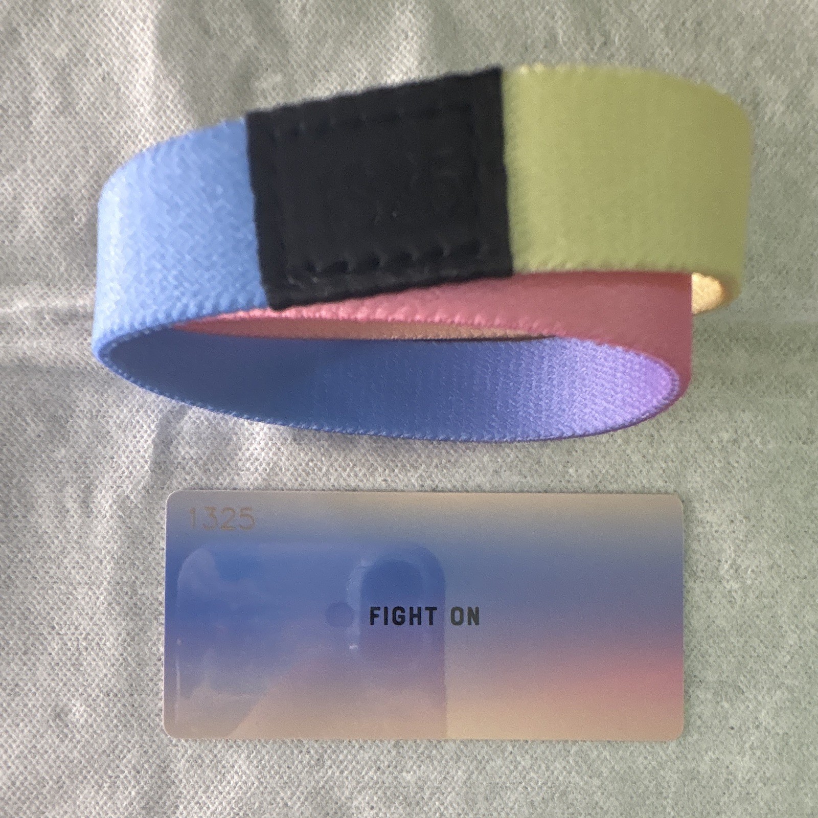 ZOX Multicolor Fabric Wristband “Fight On”