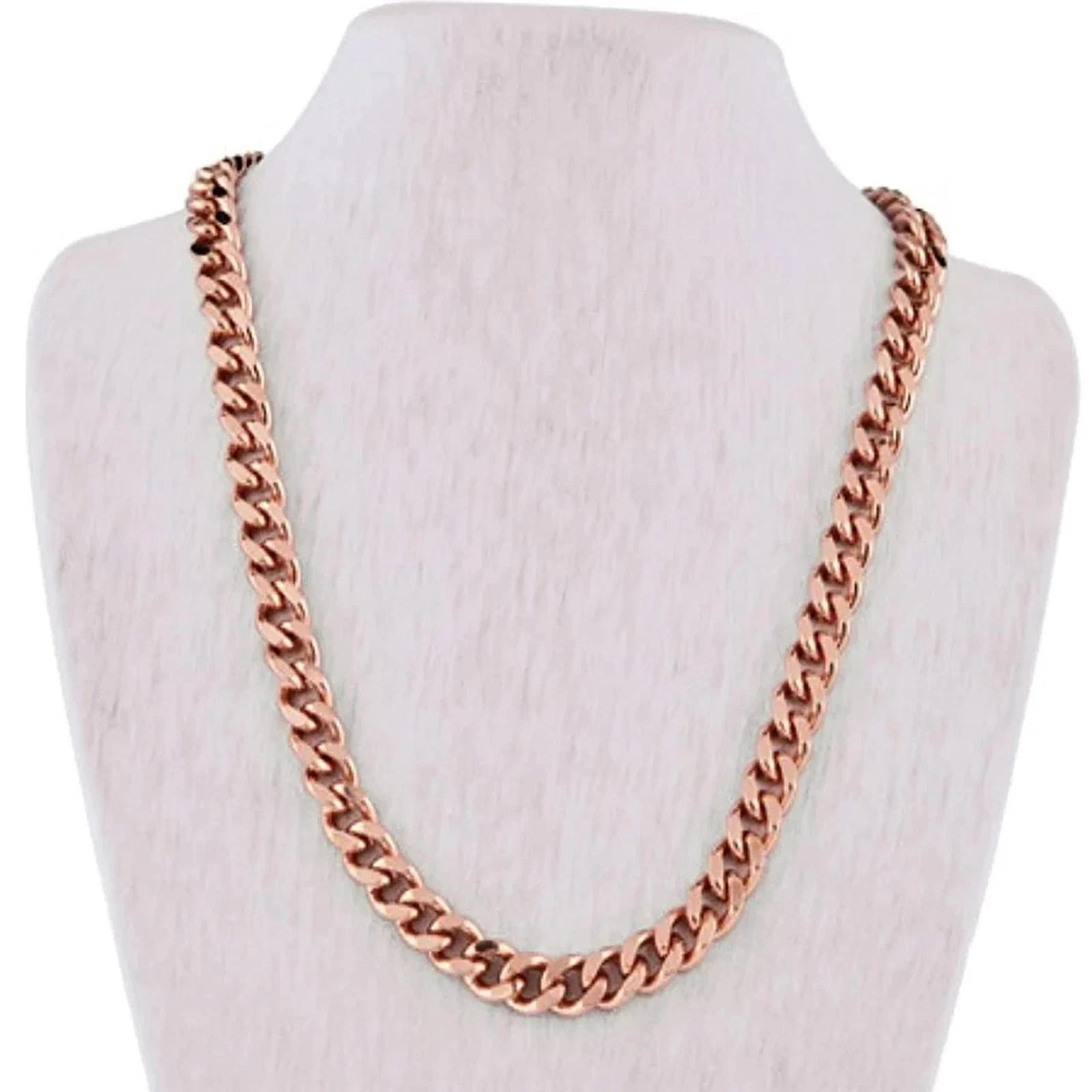 14mm Rose Gold Cuban Link Chain Necklace 316L Stainless Steel Miami Hip Hop