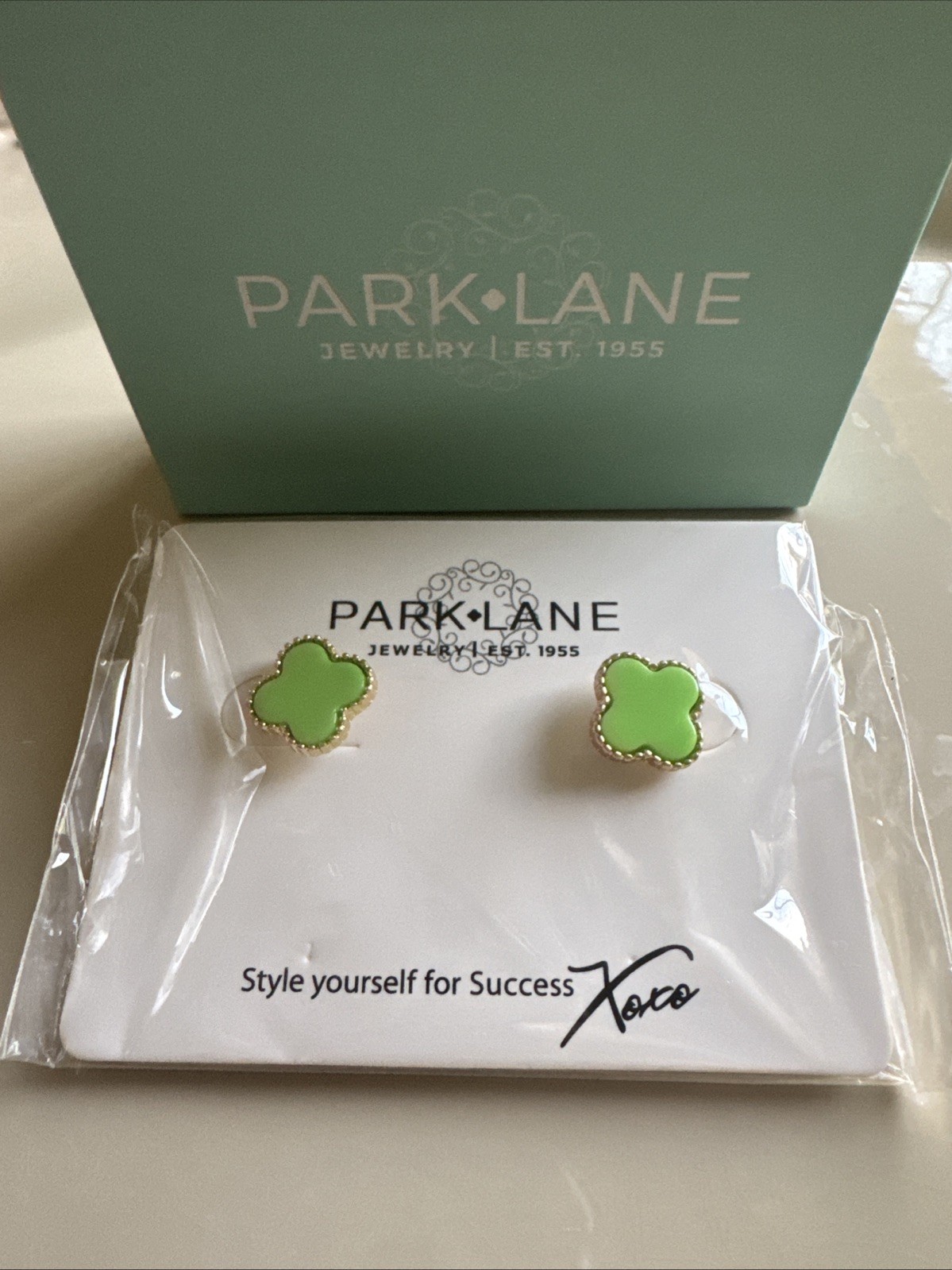 Park Lane Green Clover Earrings