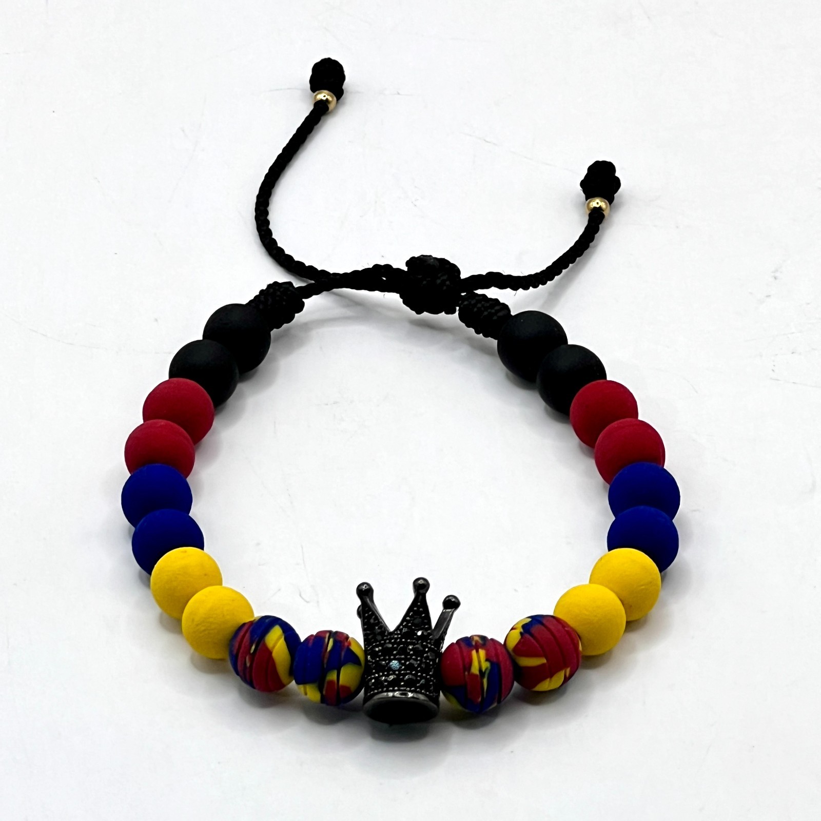 Handmade in Colombia – Colombian Crown Beaded Bracelet Adjustable & Artist Made
