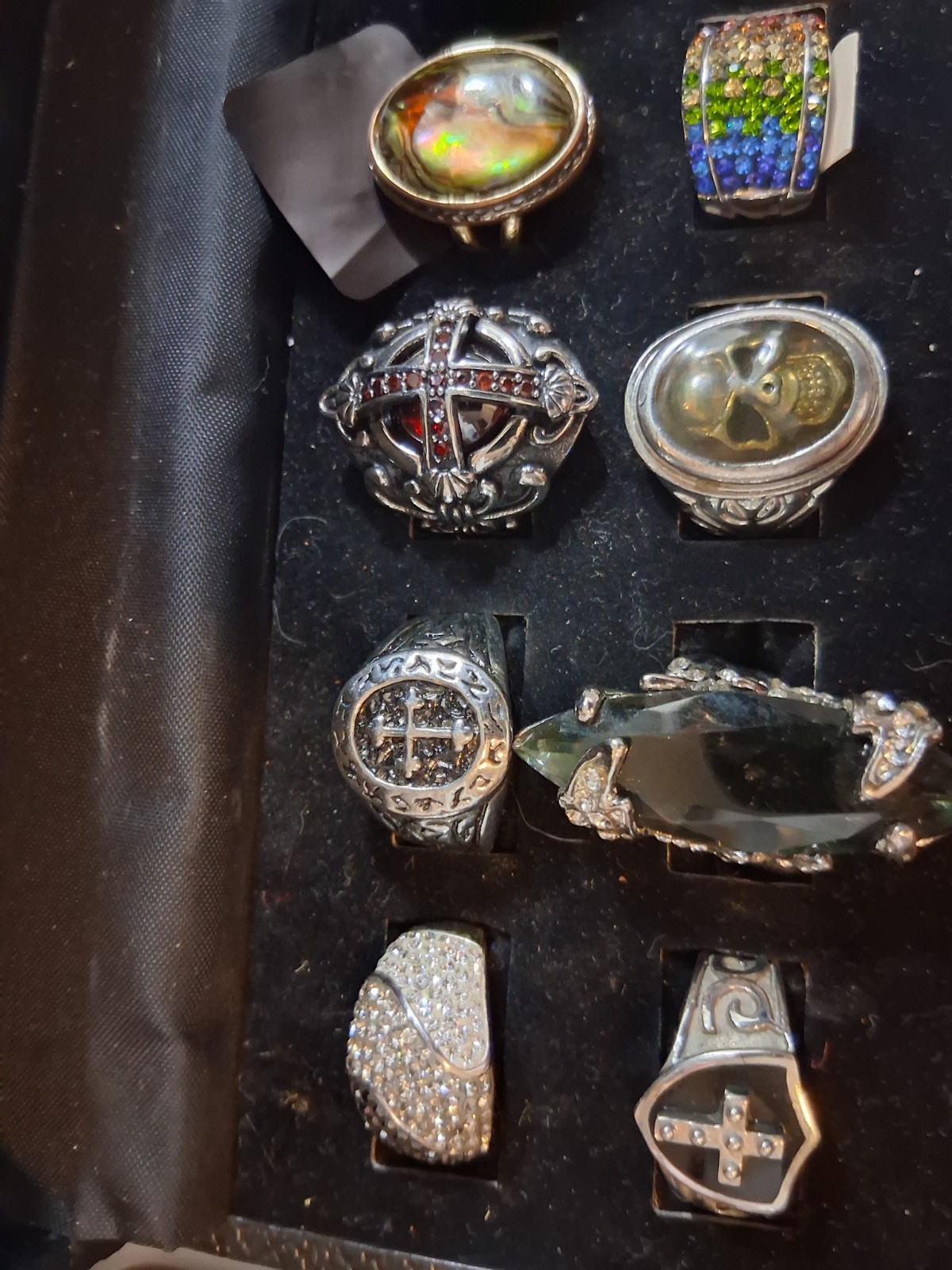 12-Piece Fashion Ring Lot – Statement & Cocktail Rings Assorted/adjustable Sizes