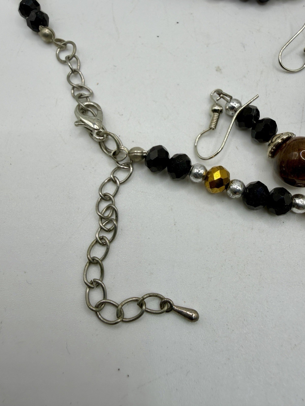 Luna Norte Tiger Eye Beaded Jewelry Set Necklace Bracelet Earrings Boxed