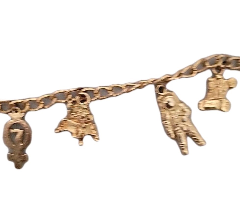 Vintage 1968 Kennedy Space Center 5 Charm Bracelet Very Good Shape!