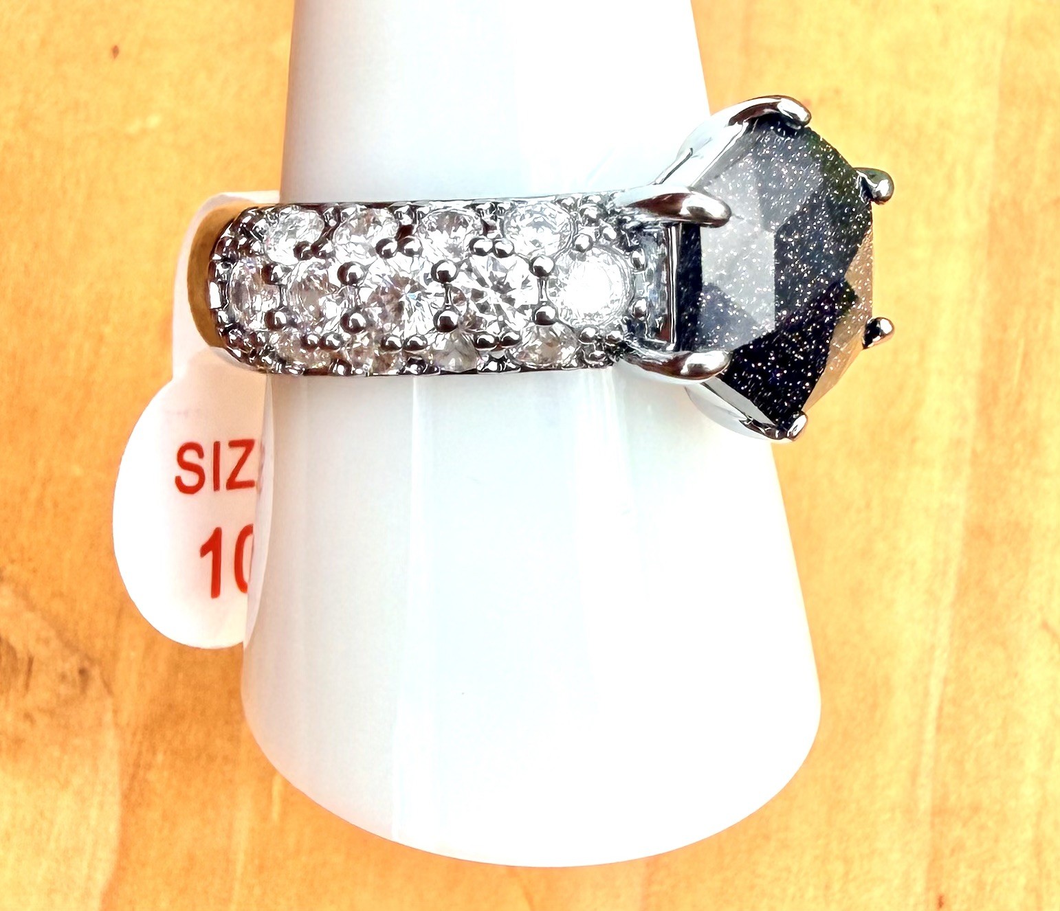 Bomb Party – Bold By Nature – Ring Size 10 – Onyx Sandstone on Hematite Plating