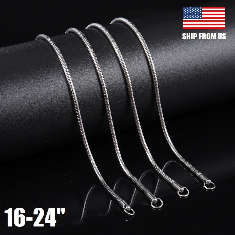 Men&Women’s 925 Sterling Silver Tarnish-Free Italian Snake Chain Necklace 16-24″