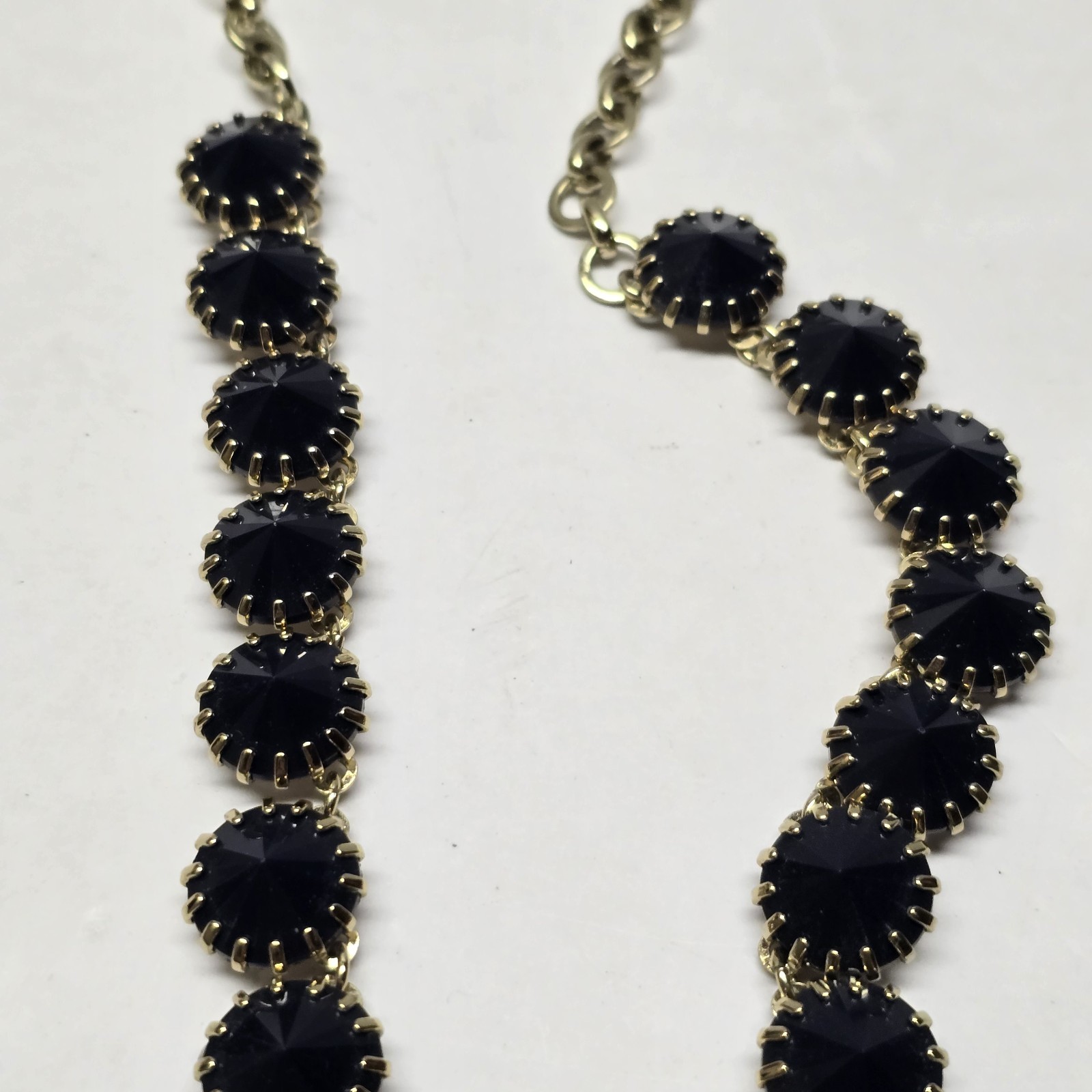 J Crew Venus Flytrap Midnight Blue Rivoli Stones Necklace 18″