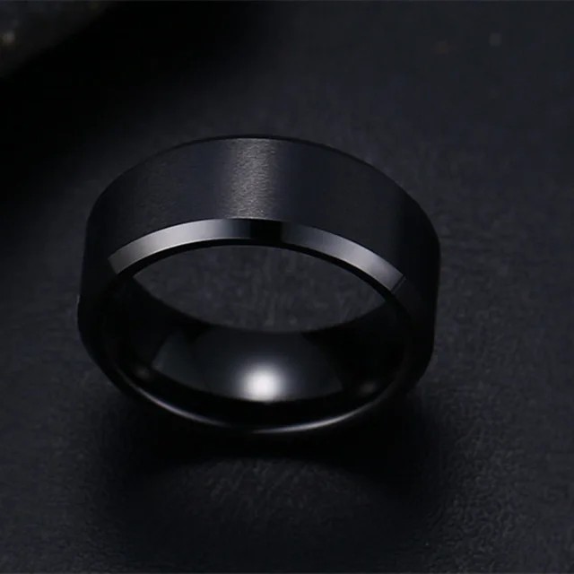 Titanium Stainless Steel 8mm Brushed Finish Men Women Wedding Band Comfort Ring