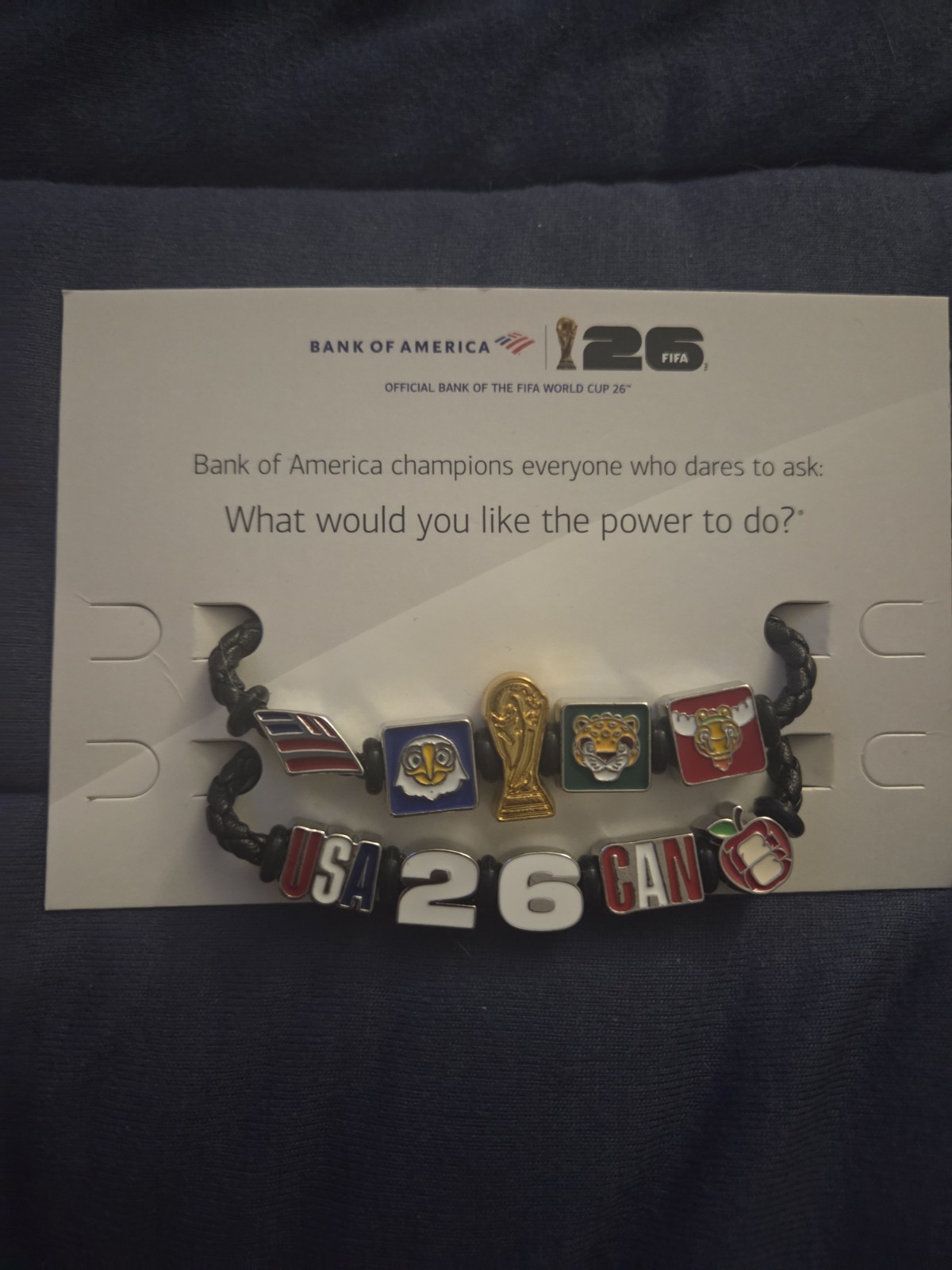 Bank of America FIFA World Cup 26 RARE Braided Charm Bracelet
