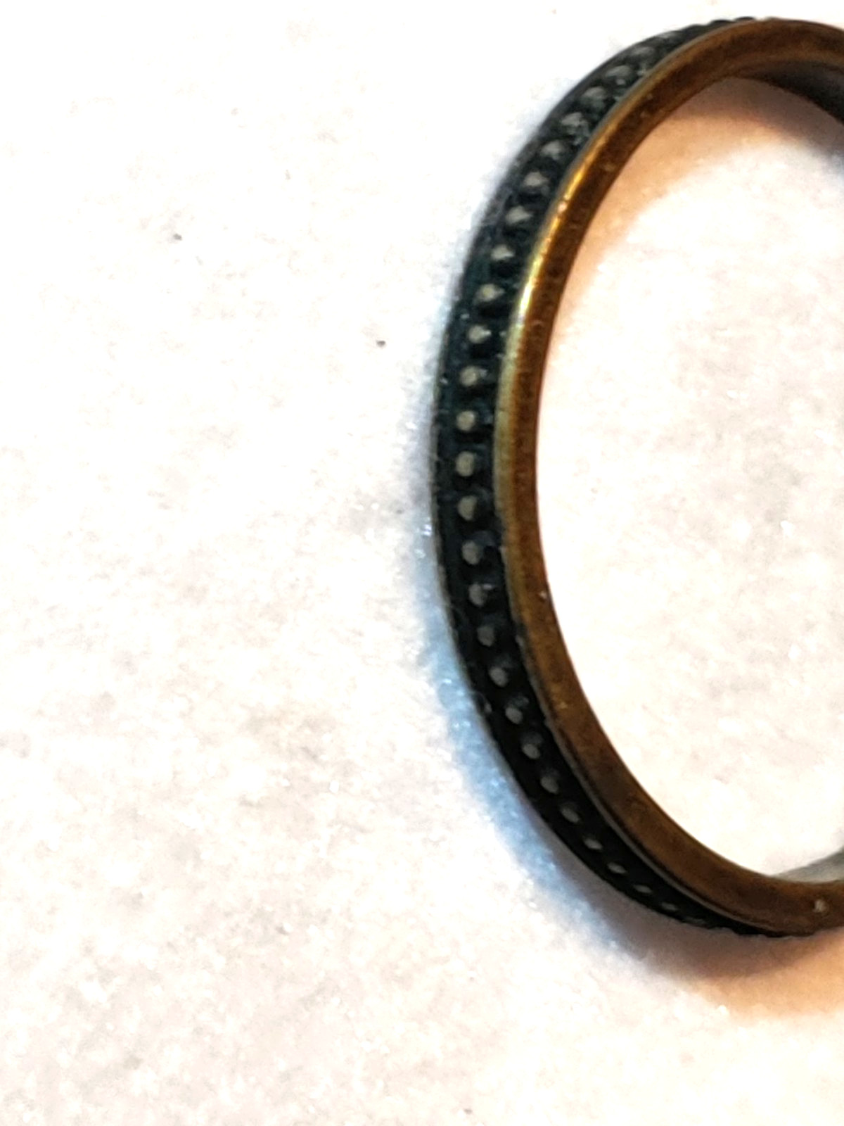 VTG – Pierced Earrings – Hoop – Metal Brass Tone – Textured as shown – 1 in Dia