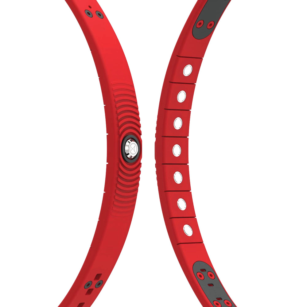 PROEXL 18K SPORTS MAGNETIC BRACELET – WATERPROOF – BREATHABLE STRAP – RED – GRAY