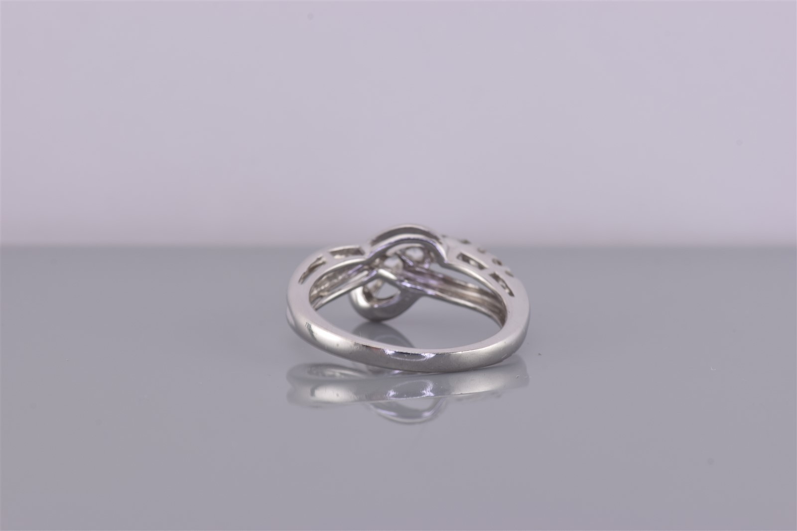 Sterling Silver Swirled Loop White Topaz Journey Band Ring SUN 925 Sz: 7