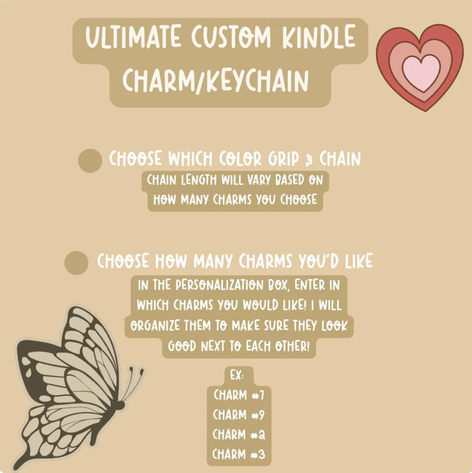 Custom Kindle Charm Custom Keychain: Personalized E-reader Accessory