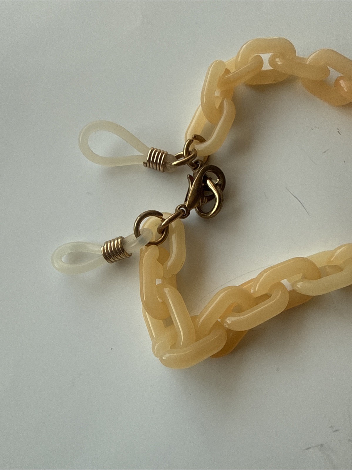 Yellow Acrylic Chunky Chain Link Acrylic Resin Necklace / Eyeglass Chain 30″