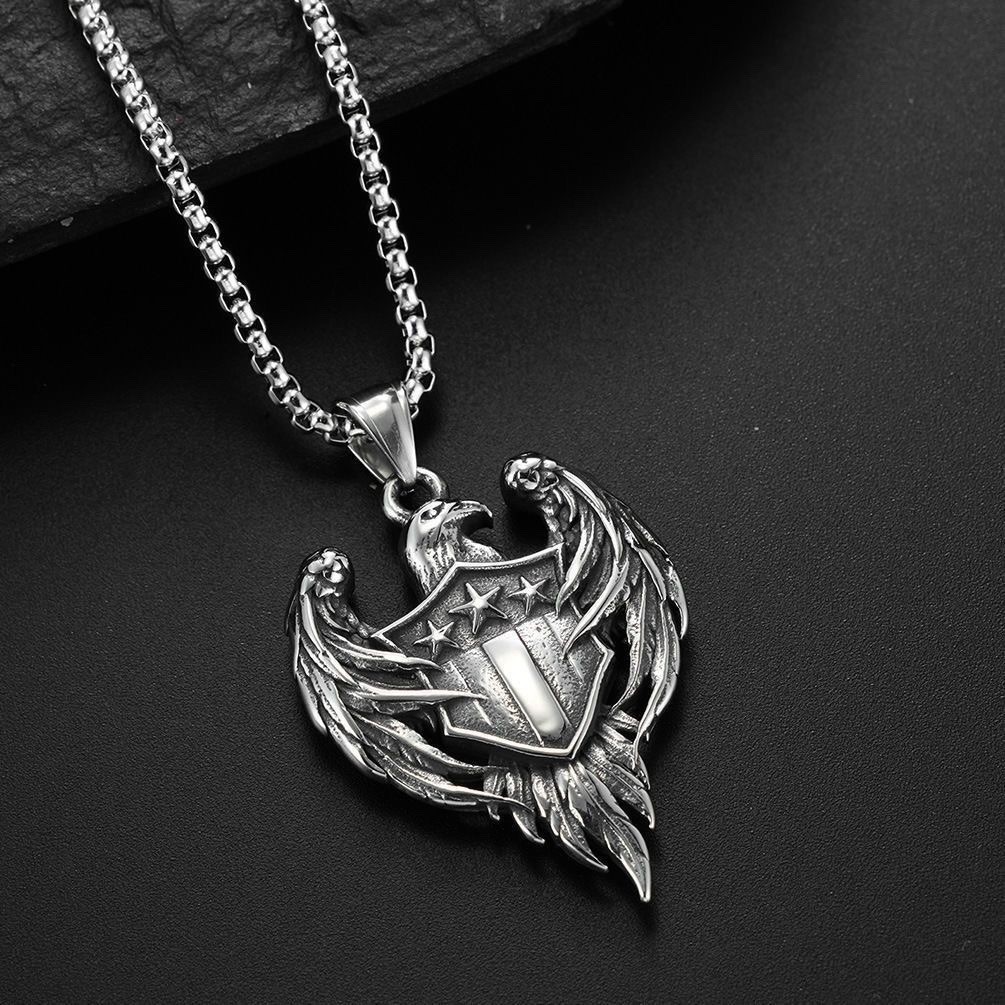 Hawk Eagle Necklace Patriotic American Flag Bald Eagle Shield Pendant Jewelry