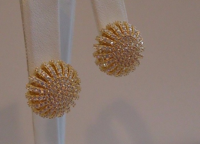YELLOW PUFF SUN NECKLACE & EARRING SET12 CT LAB CREATED DIAMOND STERLING SILVER