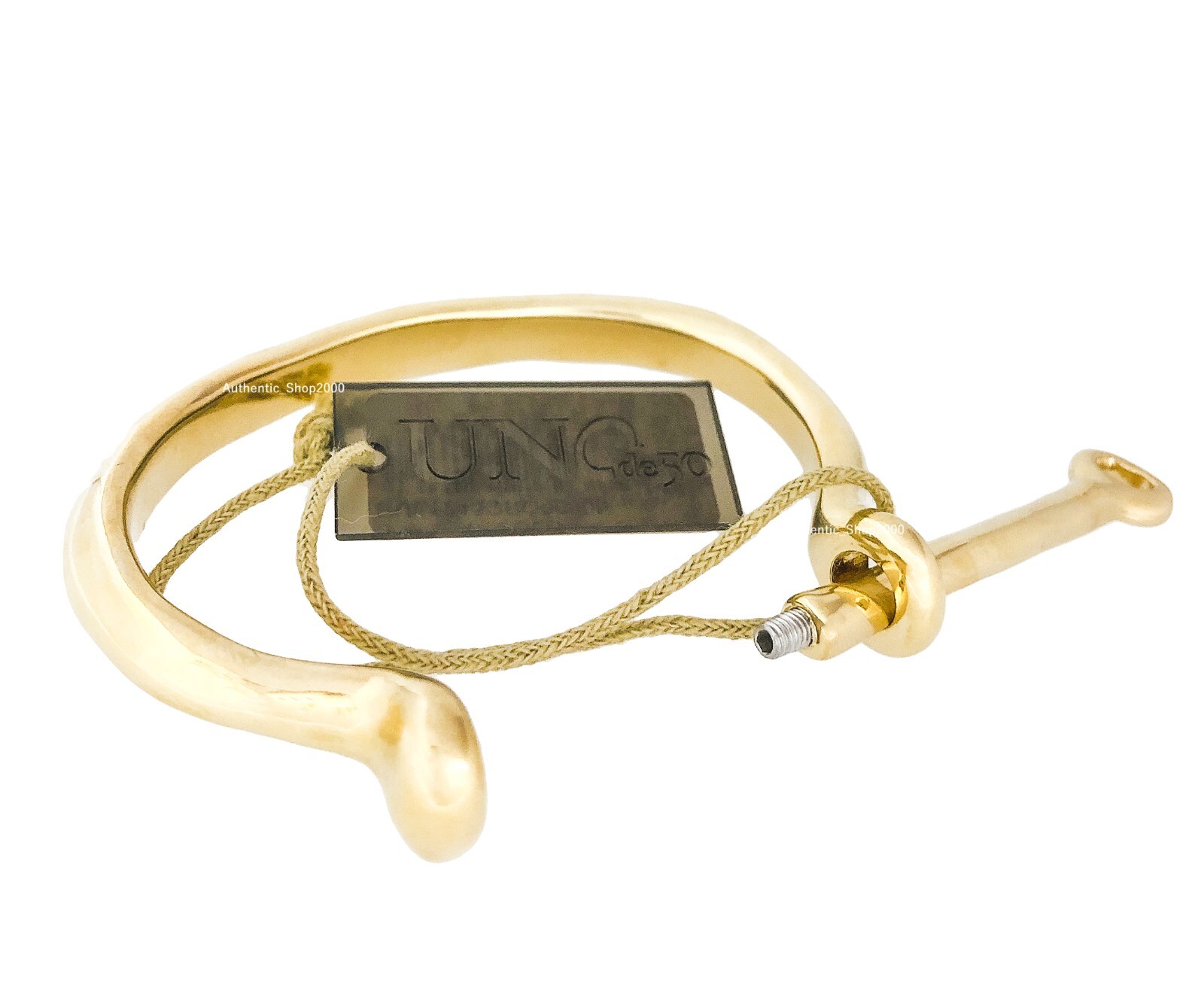 New 100% UNO de 50 Unisex Men Women Gold Estás Grillado Shackled Bangle Bracelet