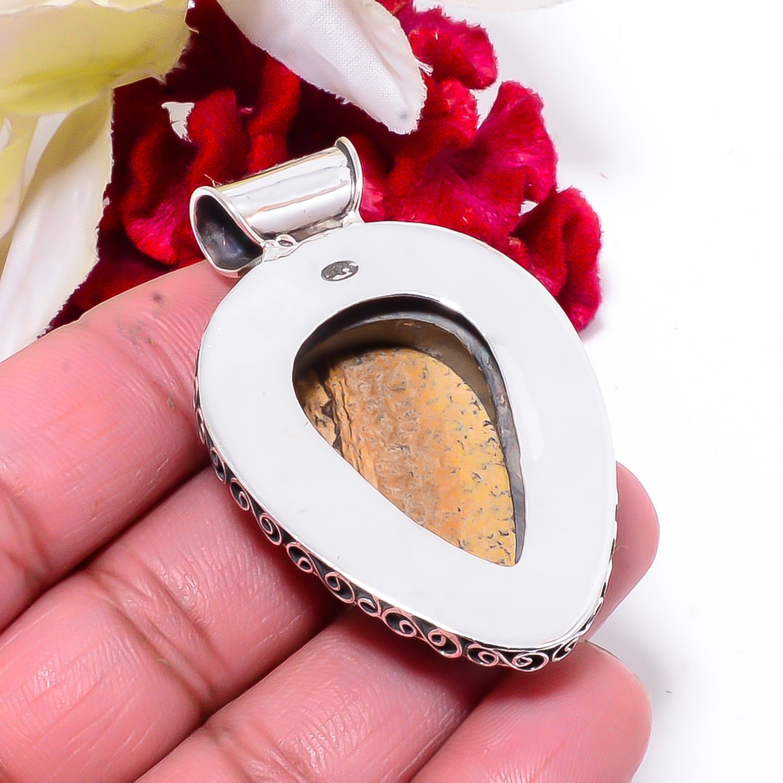Picture Jasper Fine Art 925 Sterling Silver Pendant 2.15 Sk51, Christmas Gift
