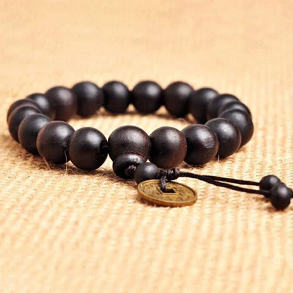 4PCS 12MM Wooden Men’s Buddha Buddhist Prayer Beads Tibet For Mala Bracelet NEW