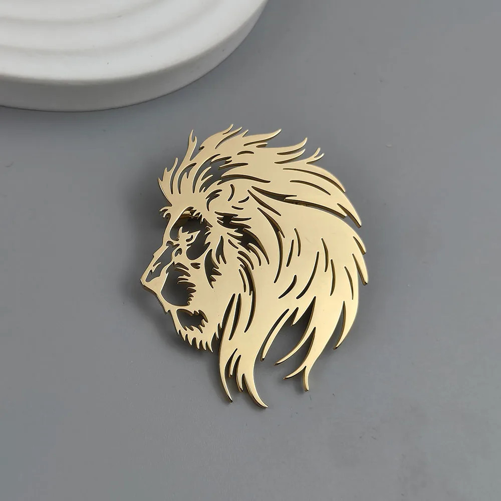Enamel Lion Brooch Pin Jewelry Womens Gift