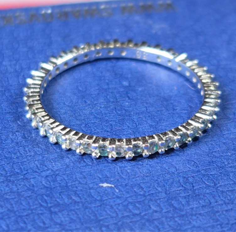 Swarovski Vittore Eternity Band Ring Clear Crystal Rhodium Size 55 US 7 w/ Box