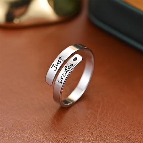 I F♡Cking Love You Ring for Women, Hope Rings Adjustable Stainless Steel Silver