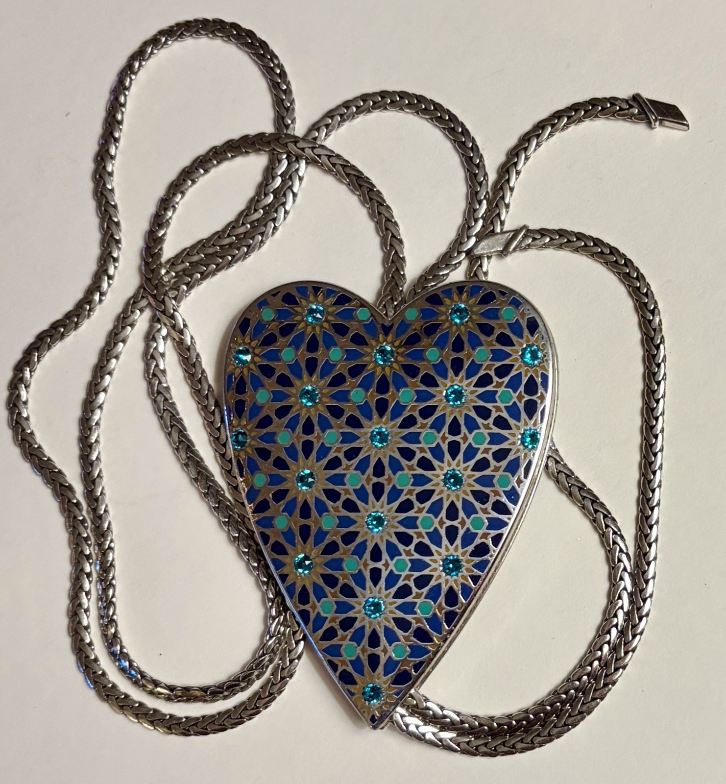 Brighton Amal Long Heart Necklace Statement Pendant Necklace NWOT $148