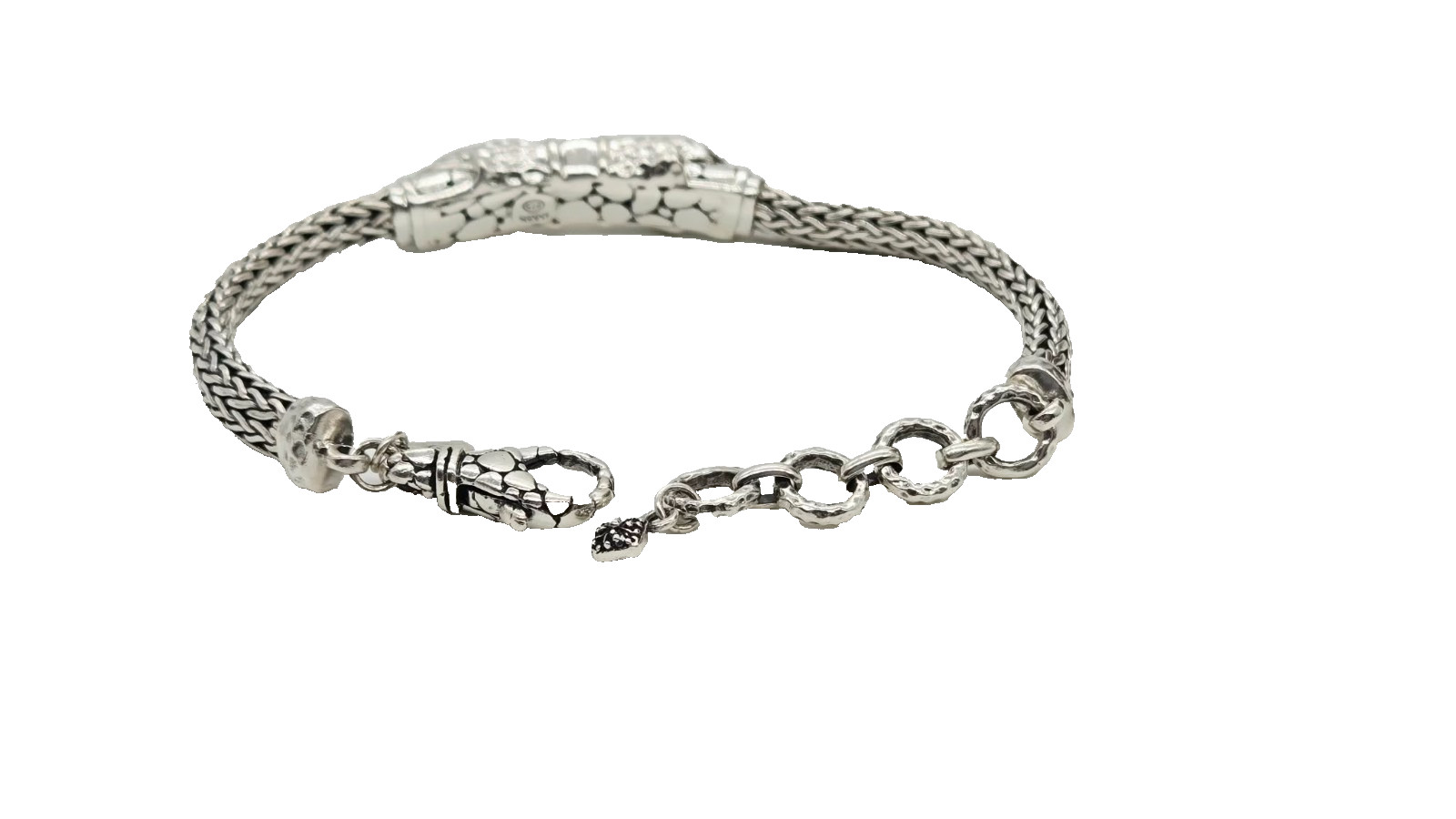 Sarda Wheat Bracelet Sterling Silver 925 Black Onyx Chunky Couture 8.5 in #JK