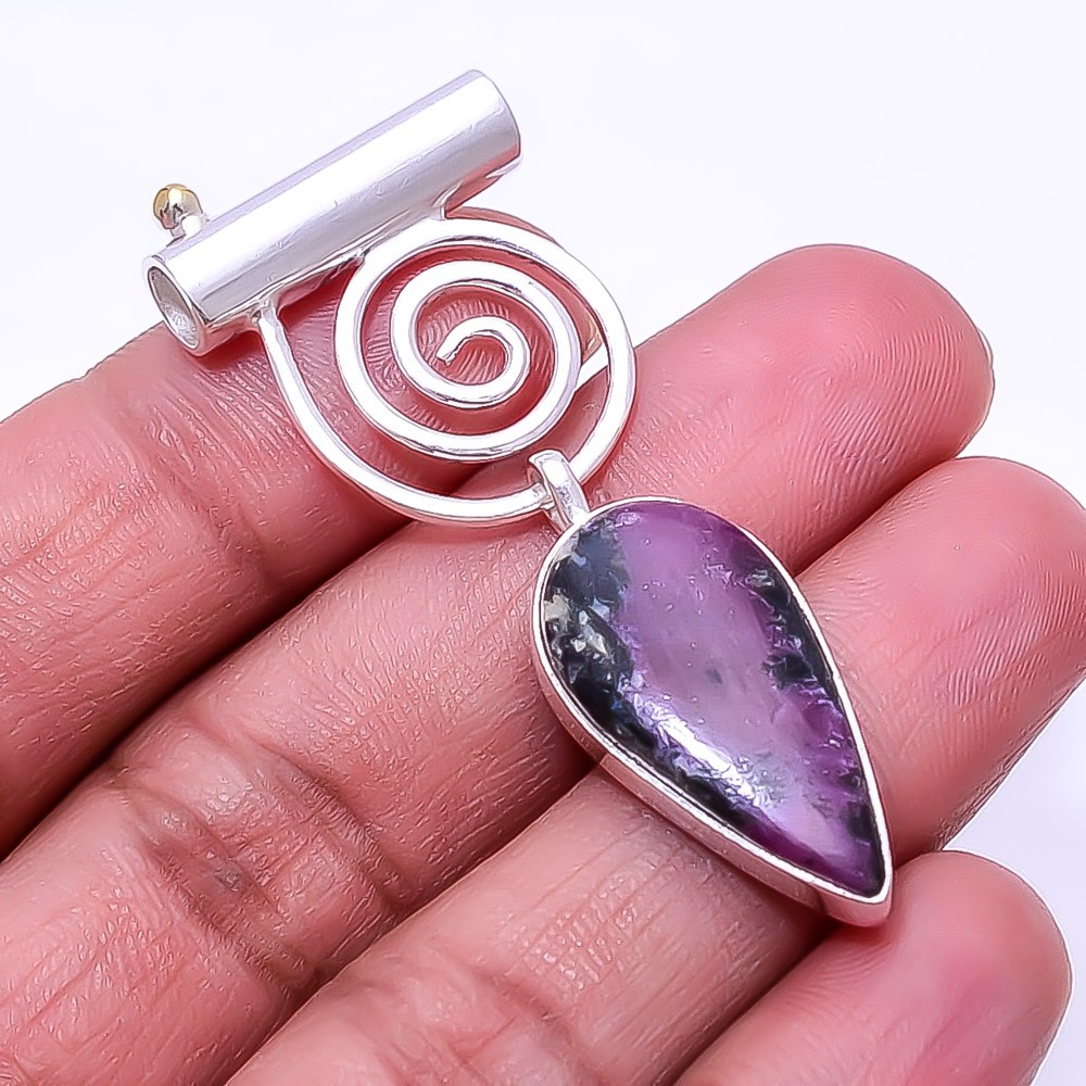 Ruby With Zoisite – Tanzania 925 Sterling Silver Pendant 2.11″ P39