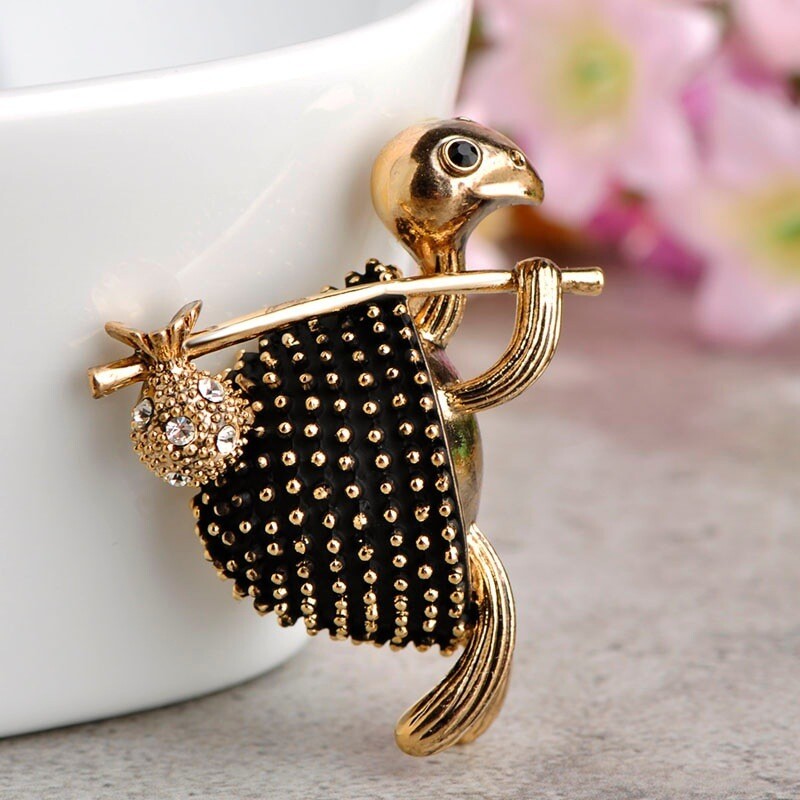 vintage cute travel turtle animal brooch bronzed aged pin clothing accessories