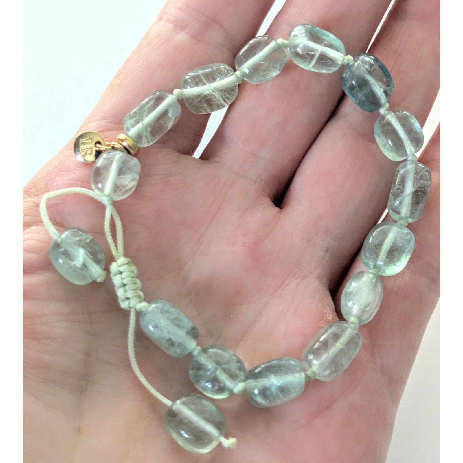 LOLA ROSE Green Flourite Chunky Nugget Gemstone Adjustable Bracelet