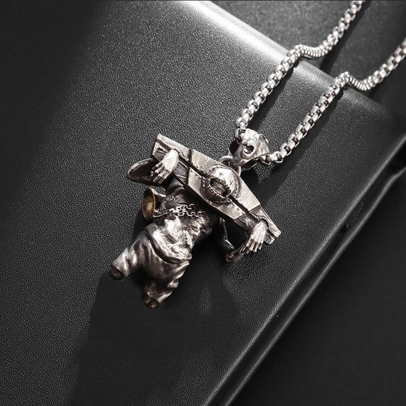 Imprisoned Monster Jewelry Vintage Silver Sexy Gothic Torture Pendant Necklace